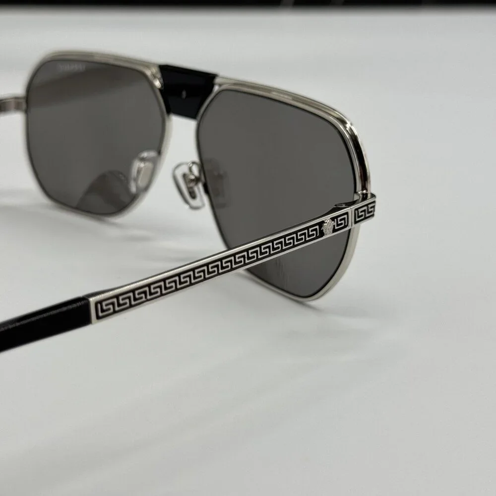 NEW VERSACE VE2294 1000/6G SUNGLASSES MOD 2294 SILVER MEN EYEWEAR VE2294 10006G